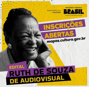 Arte de divulgação do Edital Ruth de Souza de Audiovisual